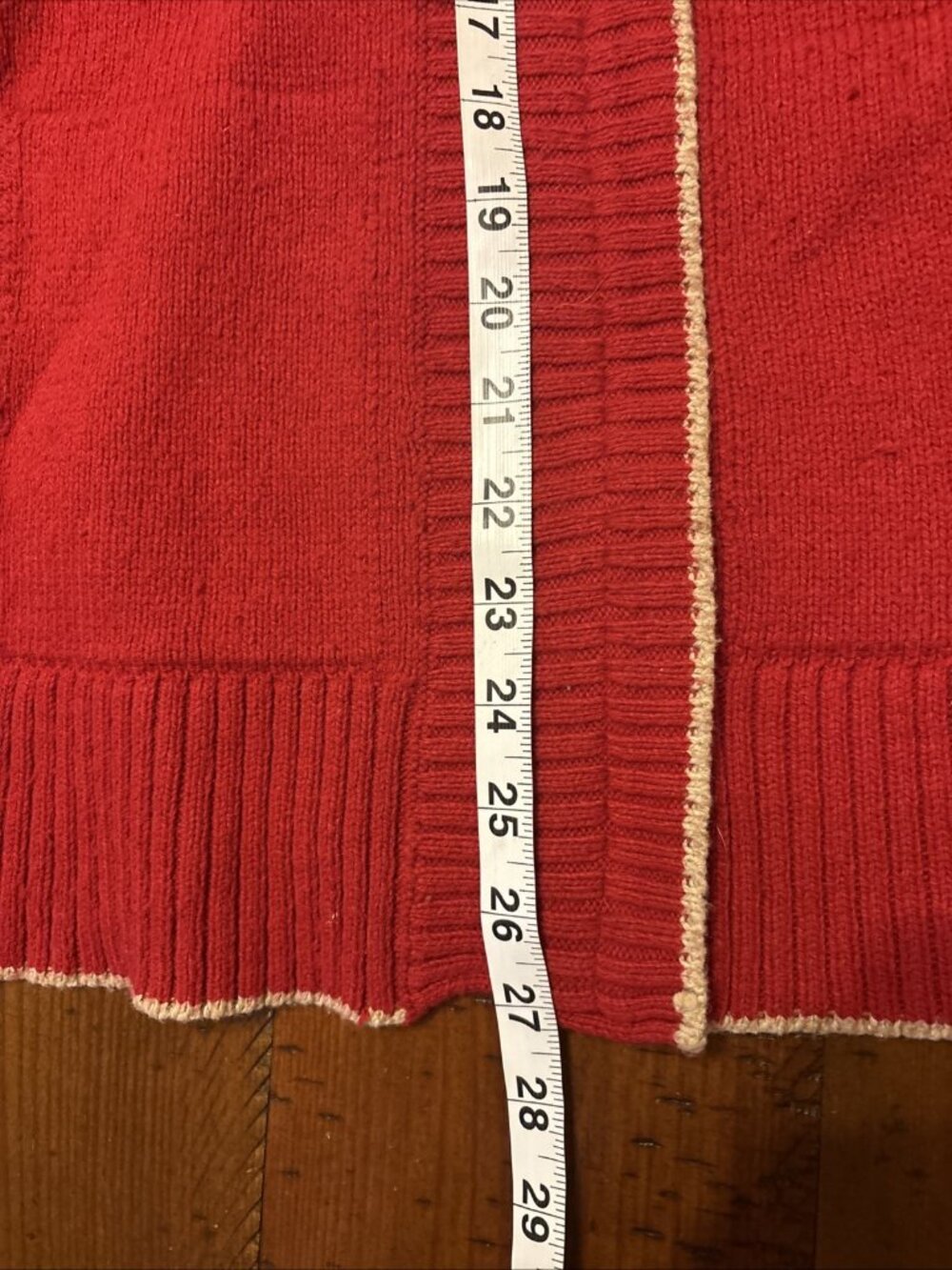 Eddie Bauer Red Fair Isle Wool Blend Full Zip Cardigan Sweater Womens Medium - Picture 6 of 6